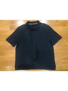 Ted Baker London CONNYR Textured Knit Button-Through Polo Shirt Size 6 (USA 2XL)